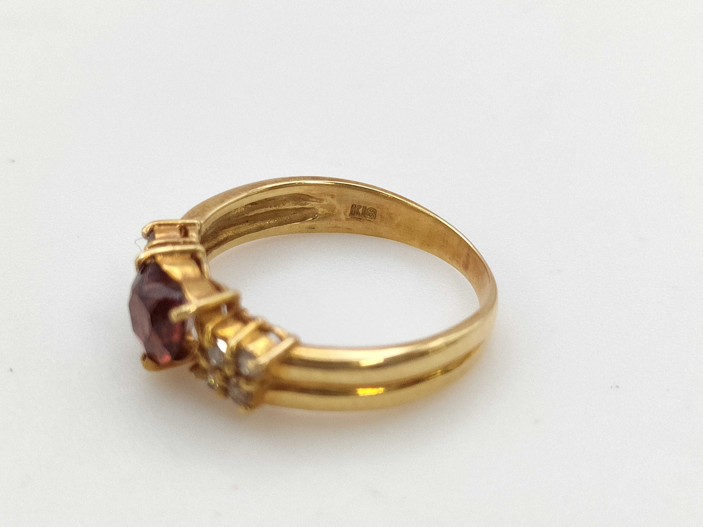 Garnet D0.16ct K18 2.7g Ring