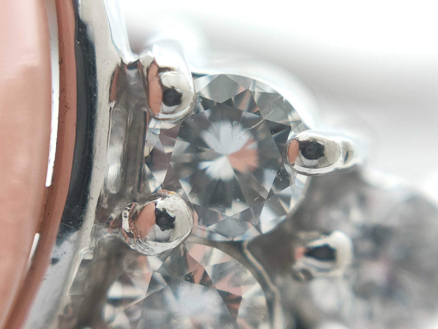 Coral Diameter Approx. 15.2mm Diamond PT900 12.1g Ring
