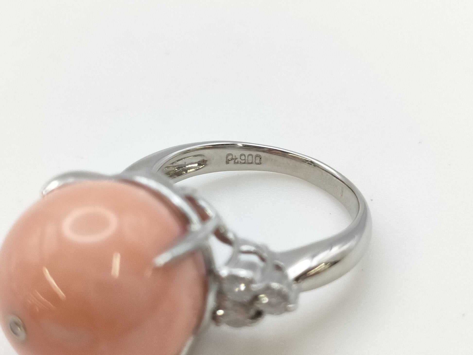 Coral Diameter Approx. 15.2mm Diamond PT900 12.1g Ring