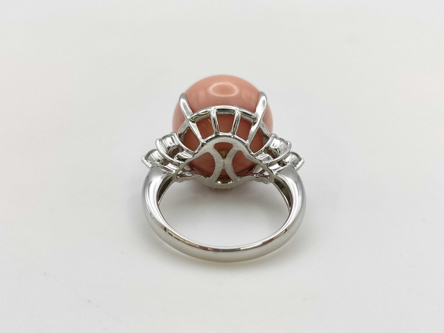 Coral Diameter Approx. 15.2mm Diamond PT900 12.1g Ring