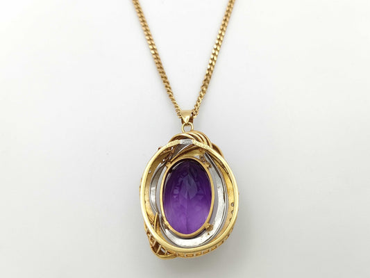 AM30.95ct D0.15ct K18/PT900 33.4g Necklace