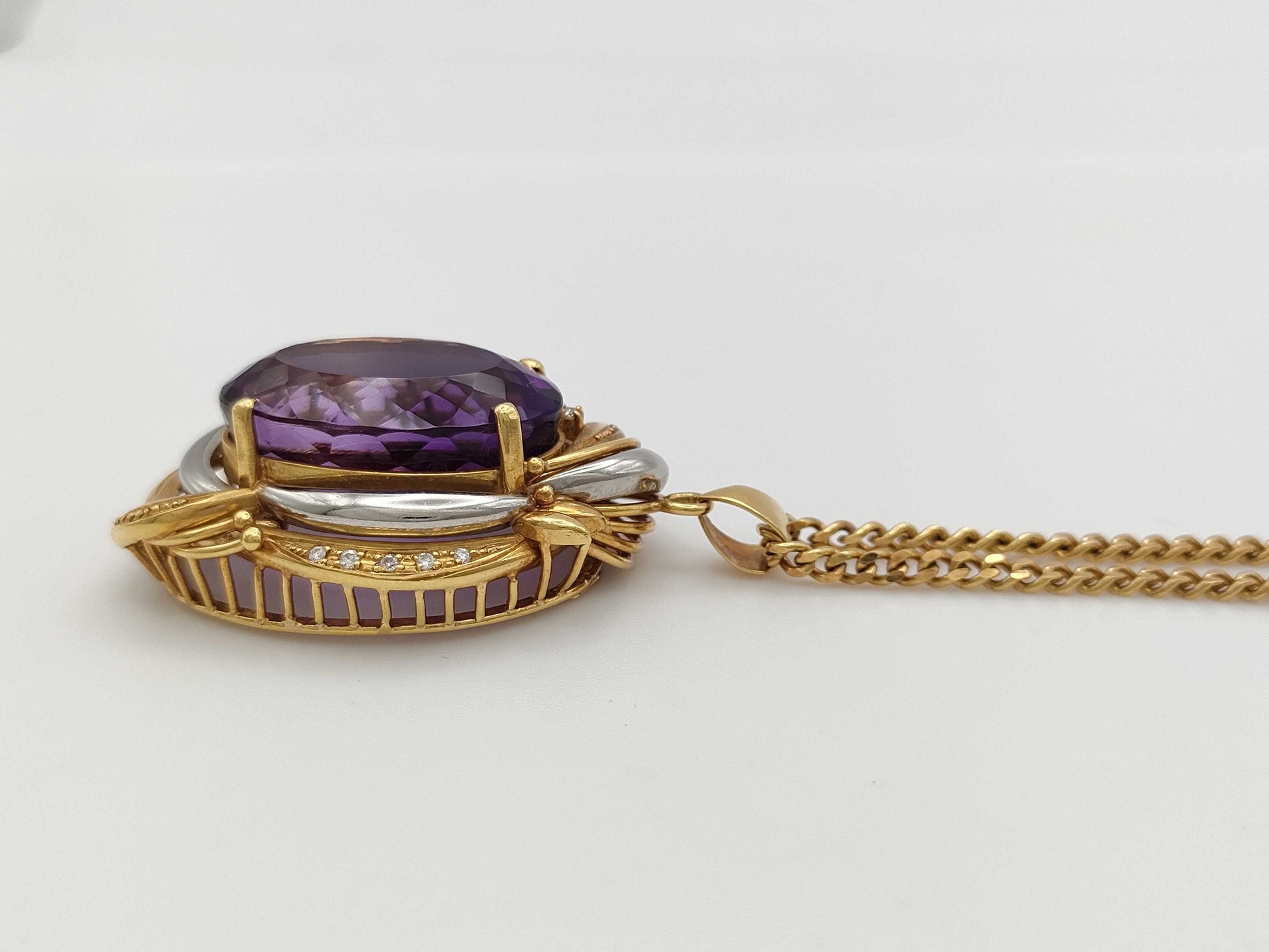 AM30.95ct D0.15ct K18/PT900 33.4g Necklace