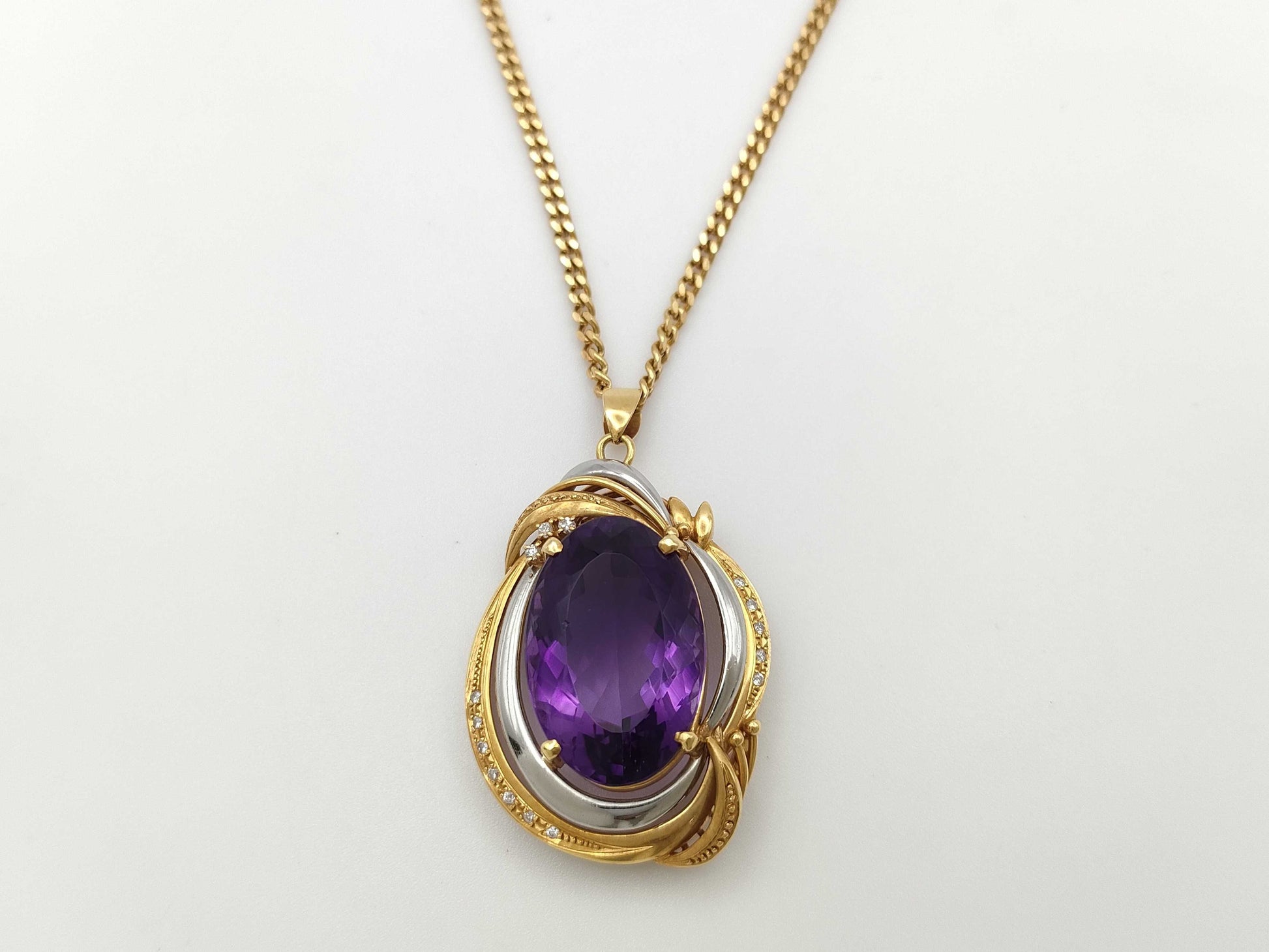 AM30.95ct D0.15ct K18/PT900 33.4g Necklace
