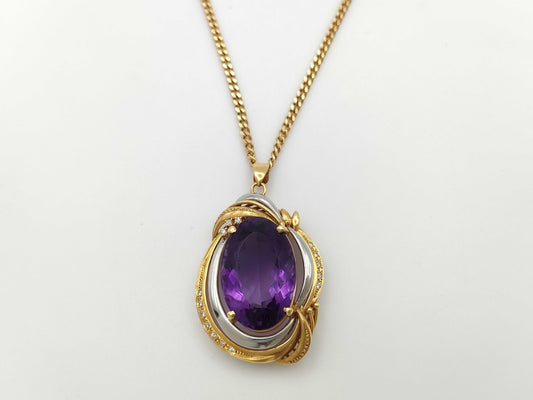 AM30.95ct D0.15ct K18/PT900 33.4g Necklace
