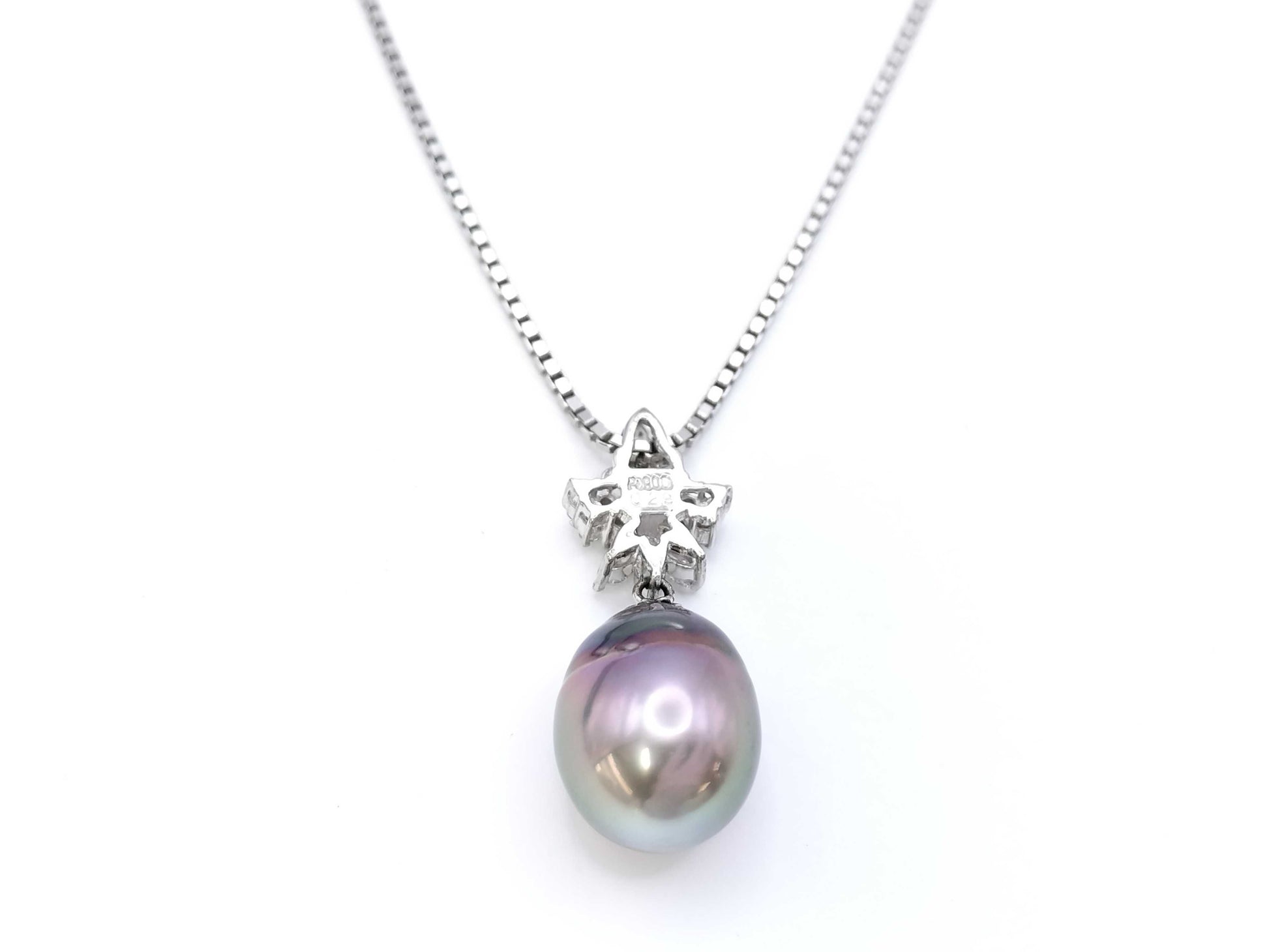 Pearl diameter approx. 14.5*11.6mm D0.29ct PT900/850 11.3g Necklace