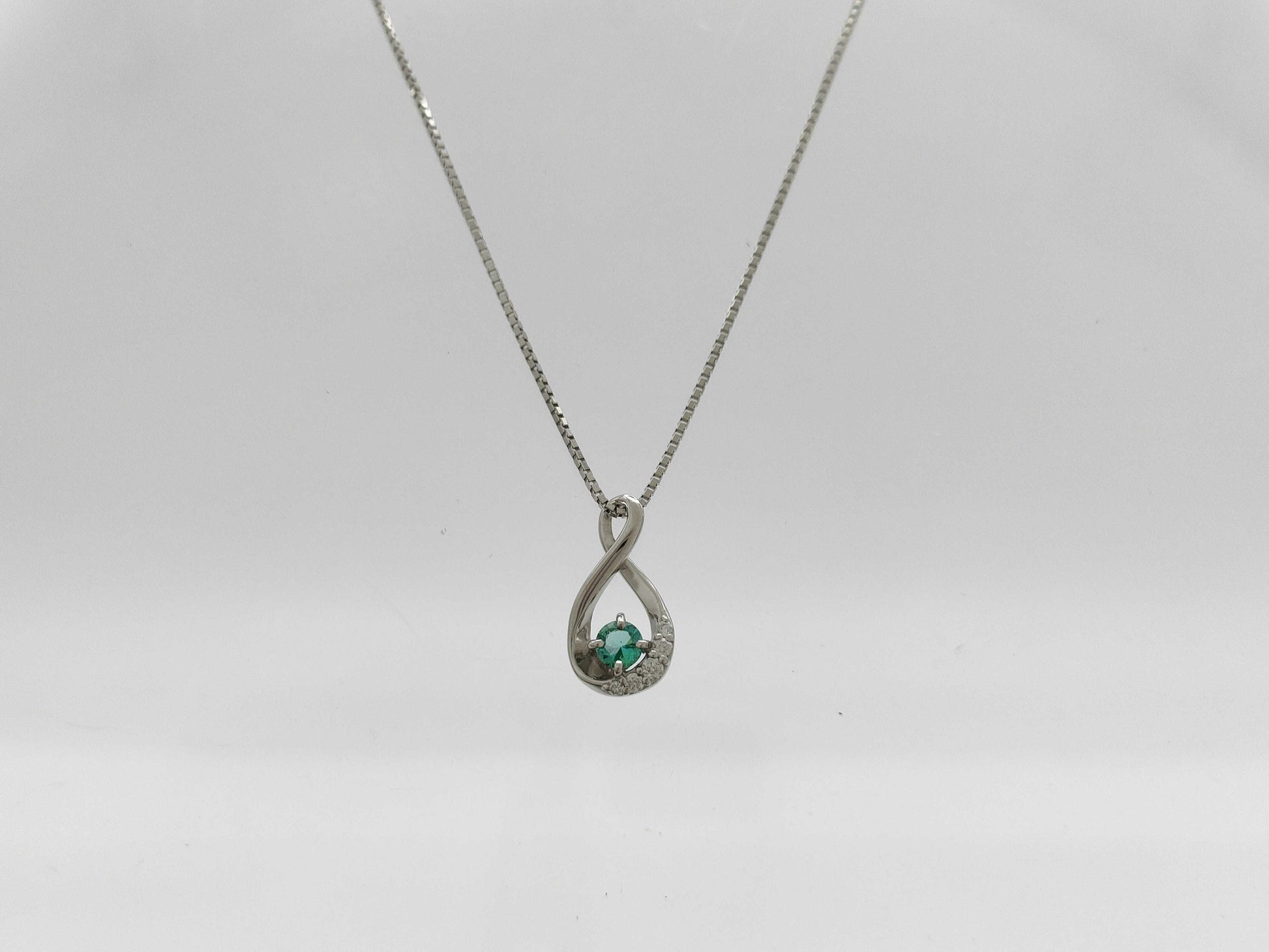 Colored Stone D0.08ct PT900/PT850 3.3g Necklace