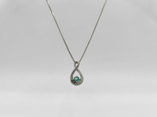 Colored Stone D0.08ct PT900/PT850 3.3g Necklace