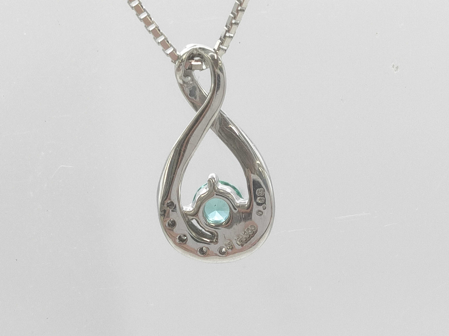 Colored Stone D0.08ct PT900/PT850 3.3g Necklace