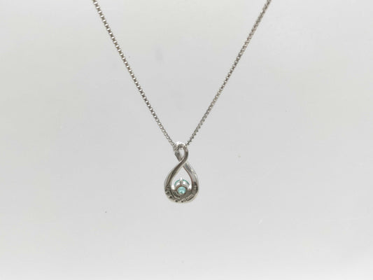 Colored Stone D0.08ct PT900/PT850 3.3g Necklace