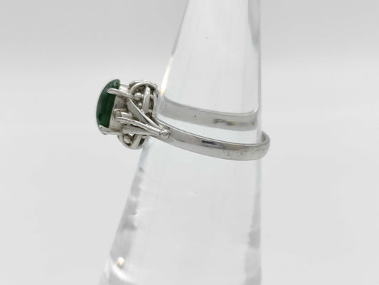 Jade 0.82ct Diamond PT900 3.3g Ring