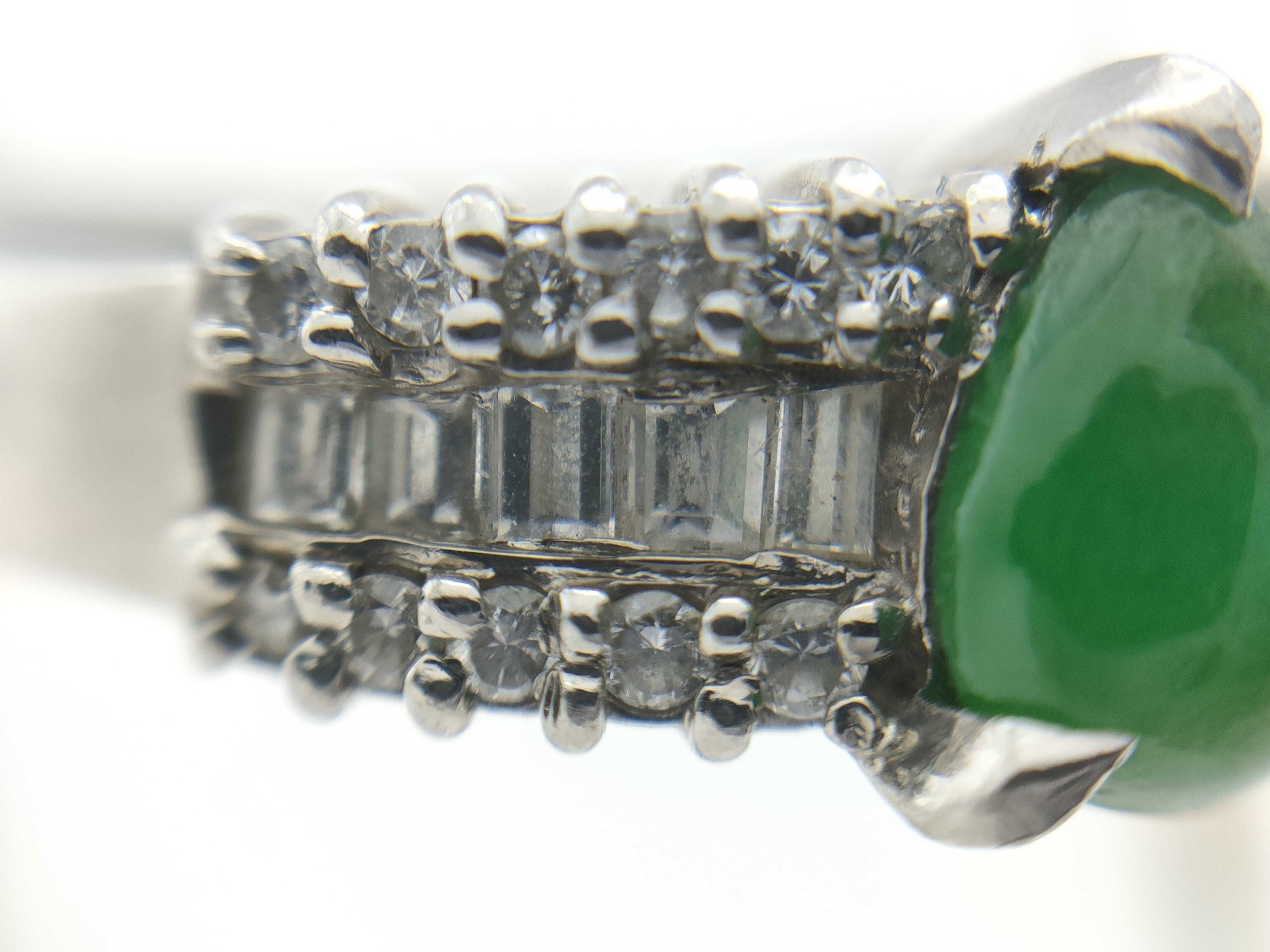 Jade 0.55ct D0.34ct PT900 5.5g Ring