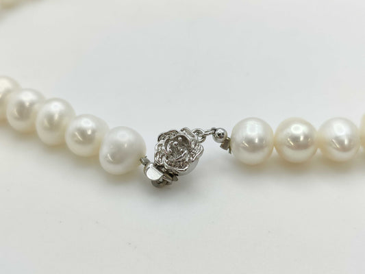 Semi-round pearl, diameter approximately 8.5-10.4mm, metal, 53.9g, necklace