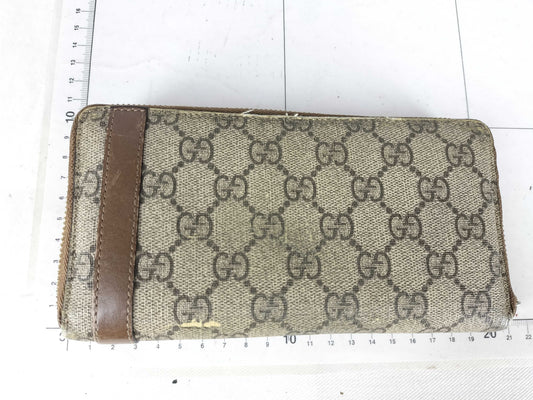 GUCCI GG Supreme Gucci GG long wallet zipper broken wallet