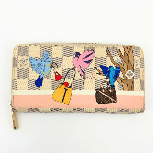 LOUIS VUITTON Zippy Wallet Damier Azur Rose Ballerine N60139 Wallet