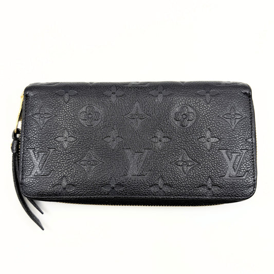 LOUIS VUITTON Monogram Empreinte Zippy Wallet Noir M60571 Wallet
