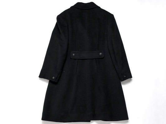 CHANEL 1997 Wool Quilted Lining Black Coat Size 38