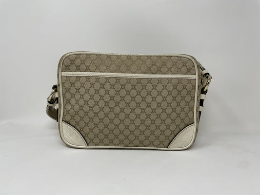 CELINE CELINE Shoulder Bag Macadam Crocodile Embossed Canvas Leather Shoulder Bag