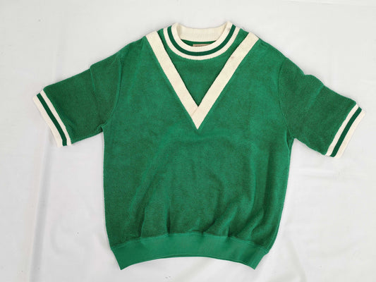 BURBERRY Terry V-neck shirt, size S, tops