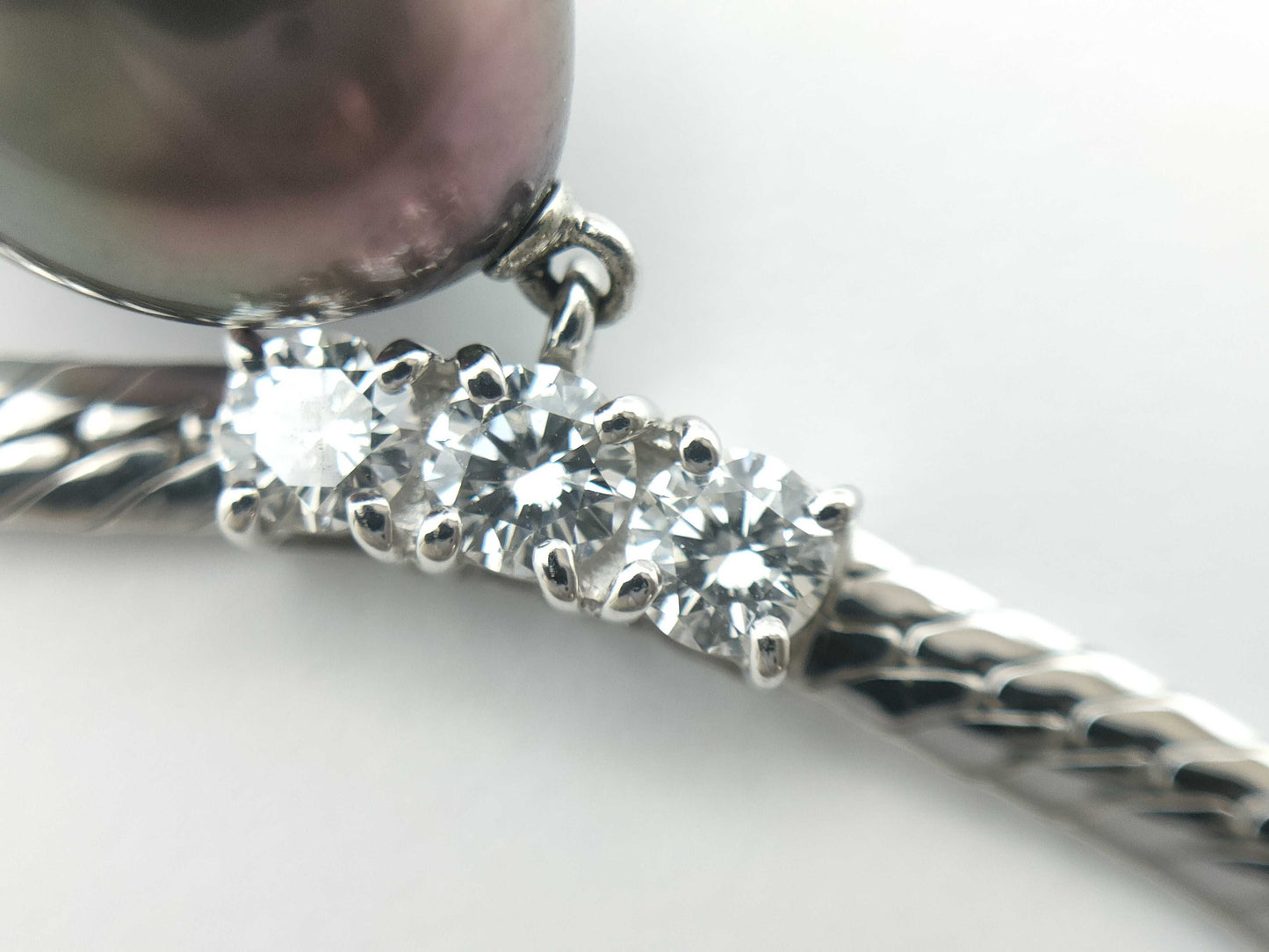 MIKIMOTO Pearl Diameter Approx. 10.7*12.7mm Diamond K18 13.8g Necklace