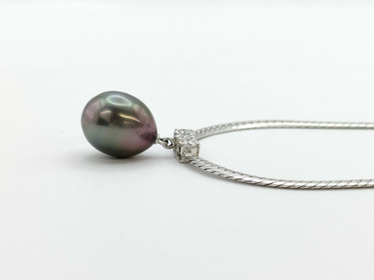 MIKIMOTO Pearl Diameter Approx. 10.7*12.7mm Diamond K18 13.8g Necklace