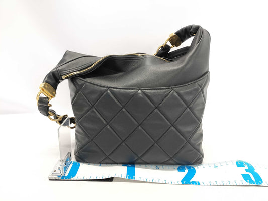 CHANEL Matelasse Hobo Bag, Black, Gold Hardware, Random Number, Shoulder Bag
