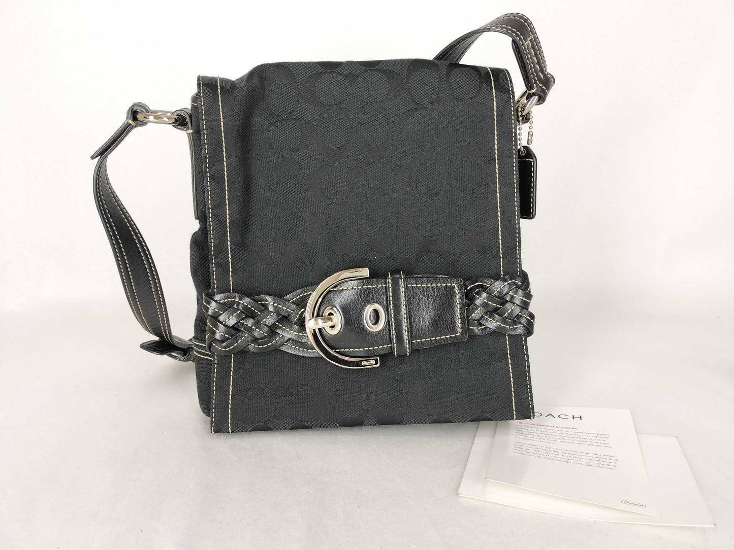 COACH Signature Black Shoulder Bag