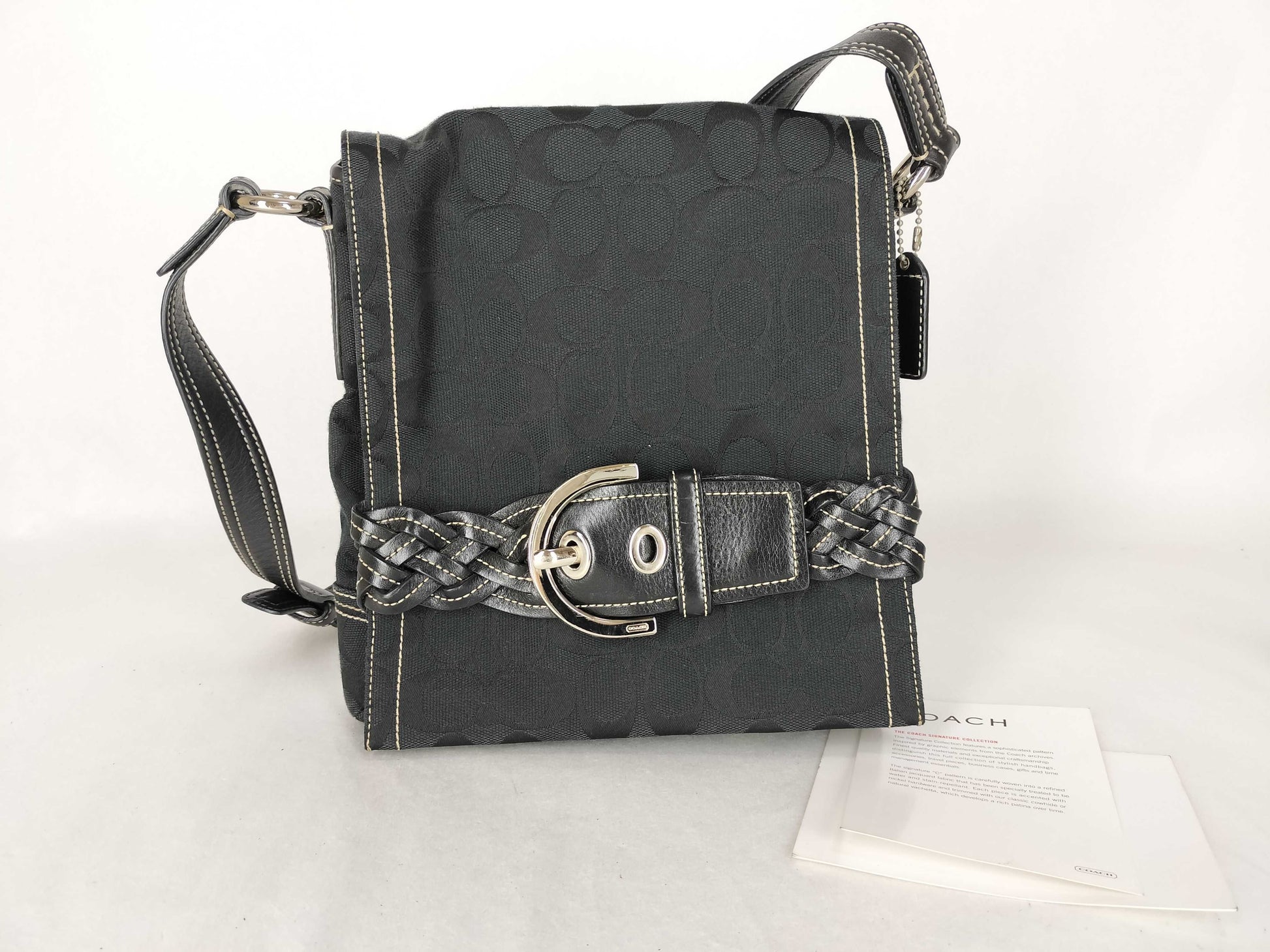 COACH Signature Black Shoulder Bag