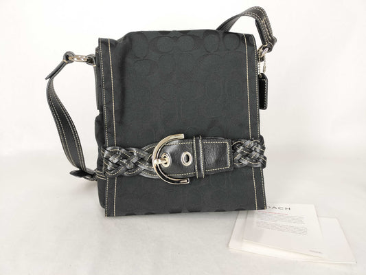 COACH Signature Black Shoulder Bag