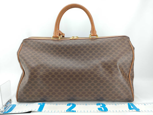 CELINE Macadam PVC and Leather 2-Way Boston Bag, Brown, Available in ST