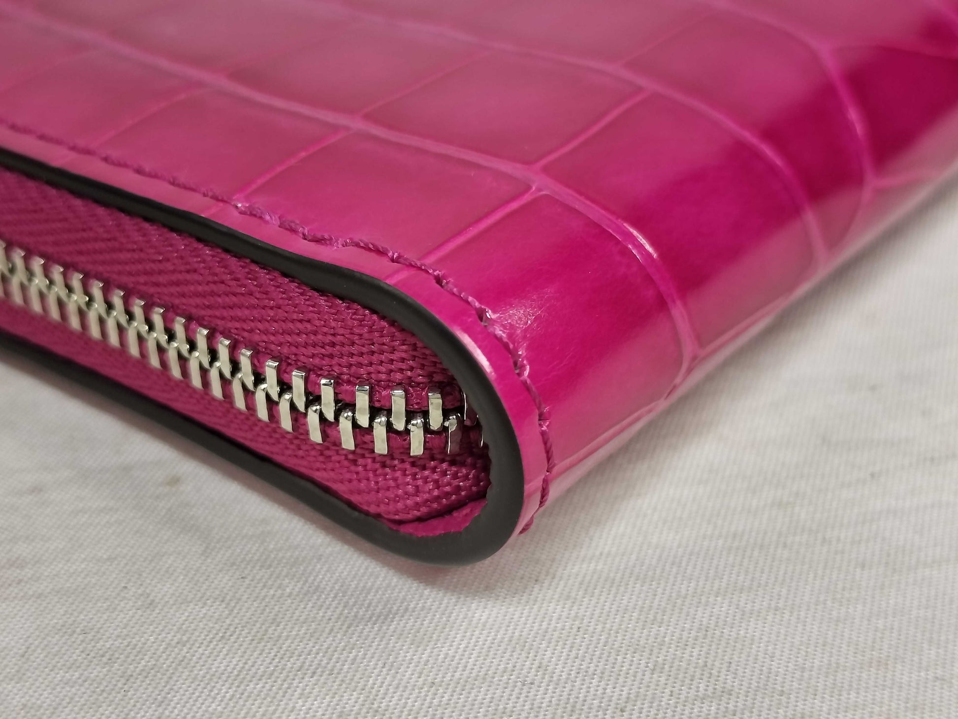 LOUIS VUITTON Crocodile Brilliant Zippy Coin Purse N96512 Rose Fuchsia Coin Case
