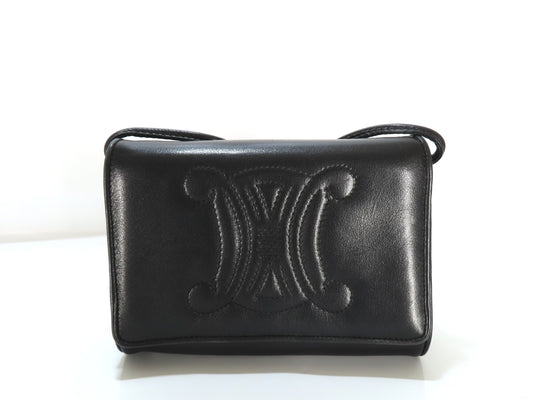 CELINE Triomphe Leather Shoulder Bag