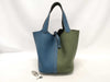 HERMES Taurillon Picotin Lock MM Two-Tone Handbag with Q Stamp