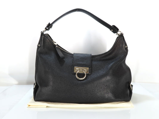 Salvatore Ferragamo Gancini Leather Shoulder Bag