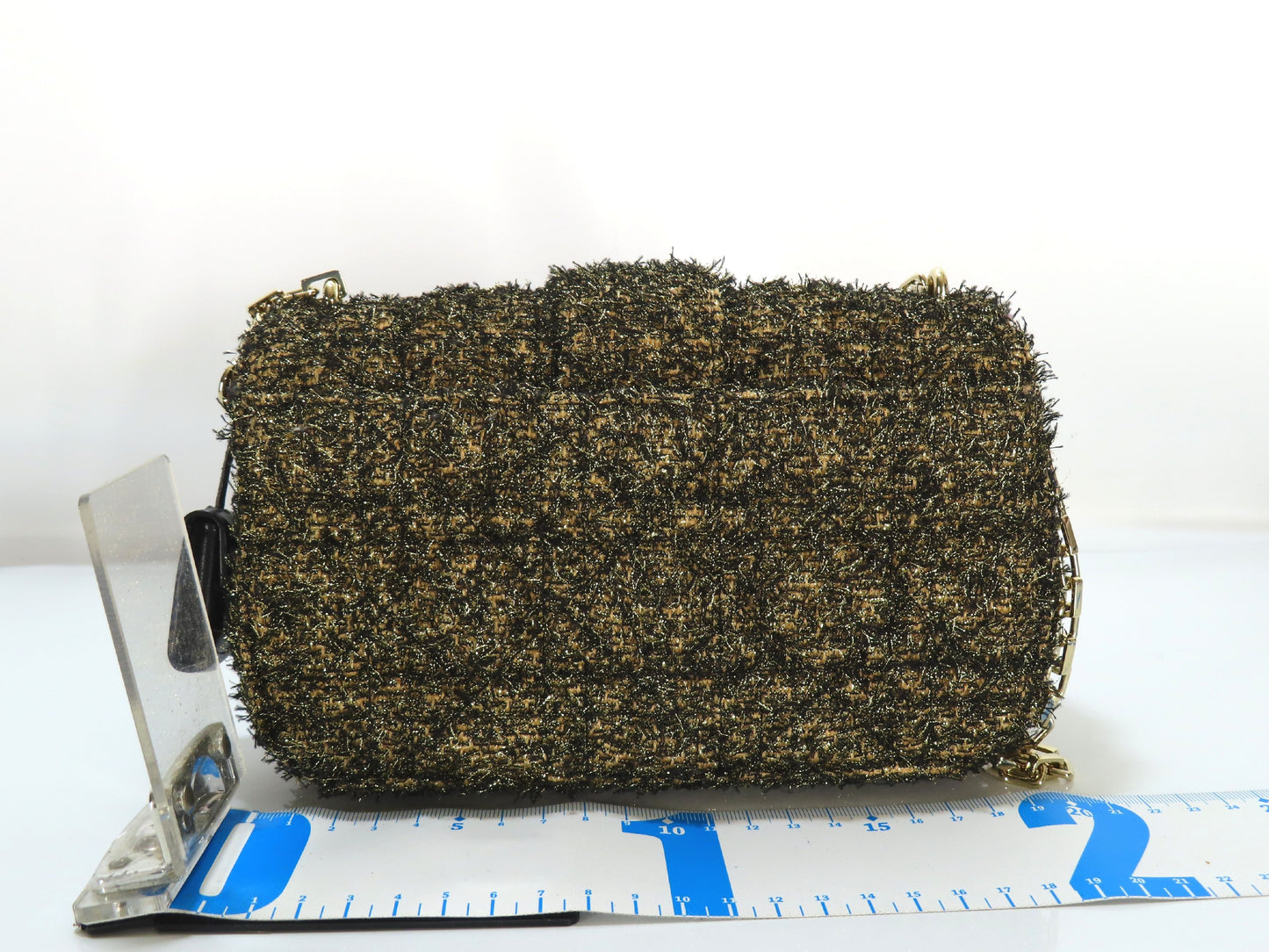 Dior New Rock Tweed Leather Chain Shoulder Bag