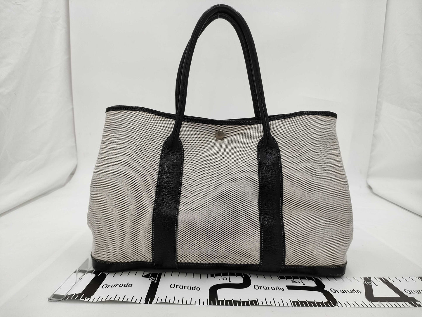 HERMES HERMES Garden Party Tote Bag PM Grey Toi Ash Tote Bag