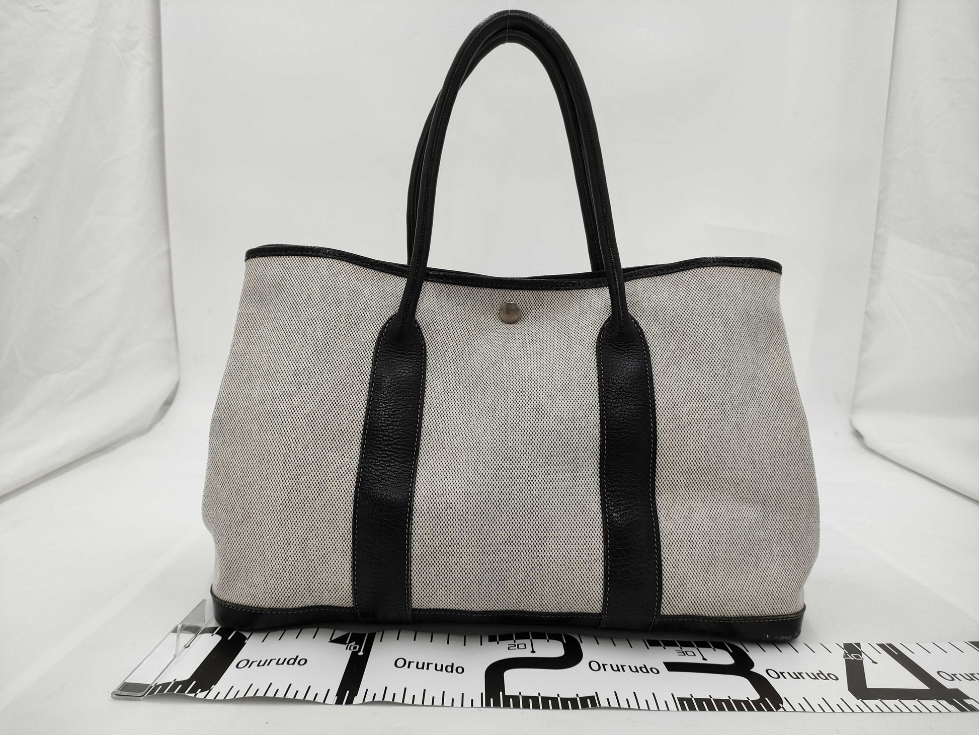 HERMES HERMES Garden Party Tote Bag PM Grey Toi Ash Tote Bag