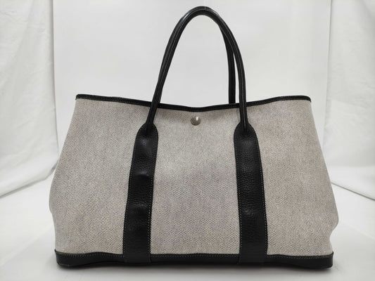 HERMES HERMES Garden Party Tote Bag PM Grey Toi Ash Tote Bag