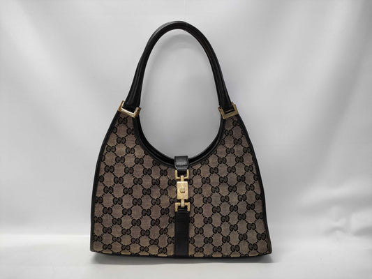 GUCCI GUCCI GG Canvas/Jackie Shoulder Bag Canvas 001154 Two-Tone Tote Bag
