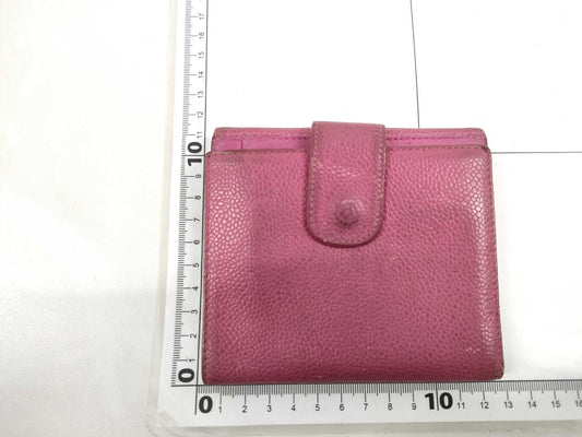 CHANEL Leather Tri-fold Wallet