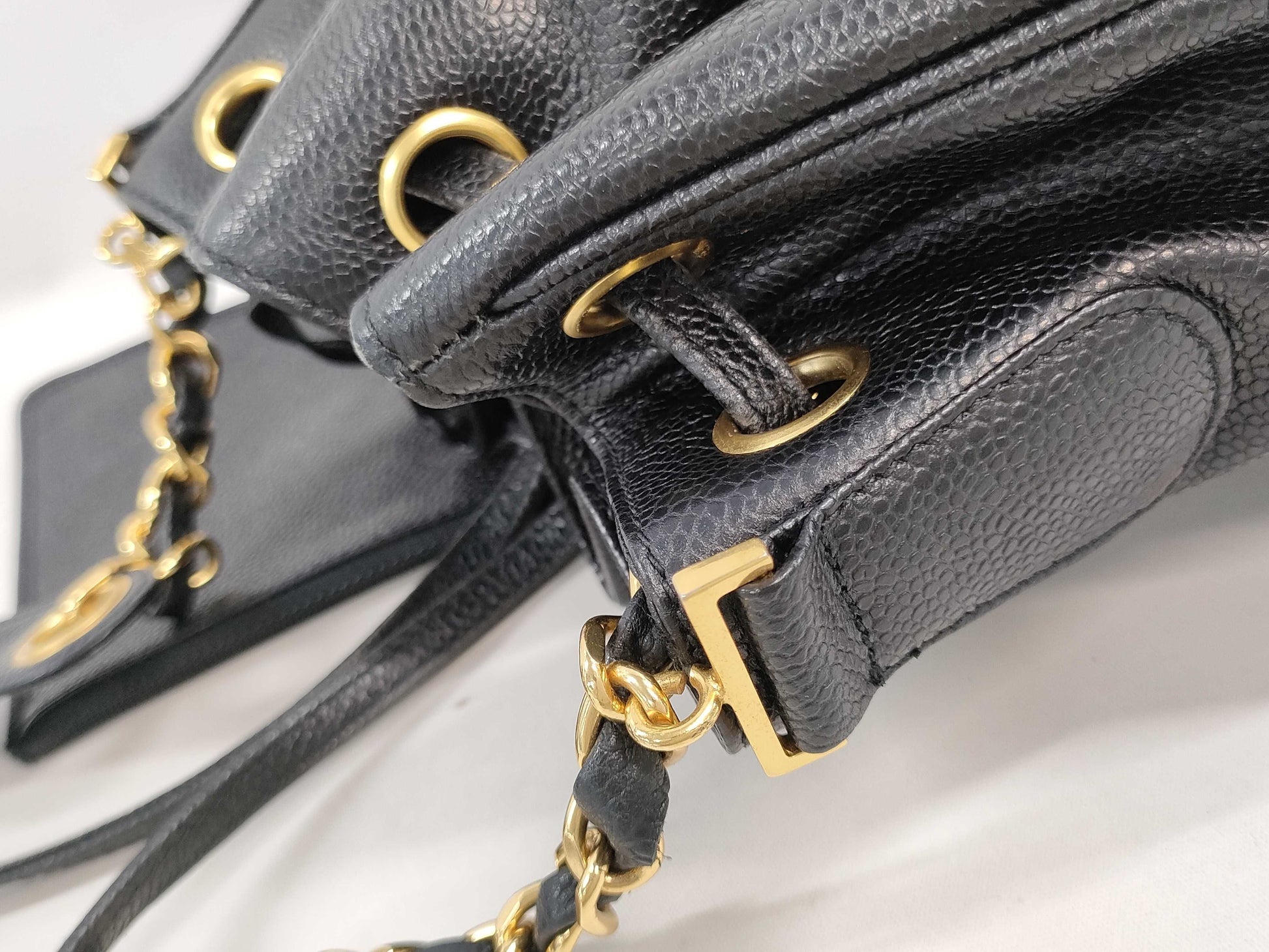 CHANEL Drawstring Caviar Skin Shoulder Bag, No. 4