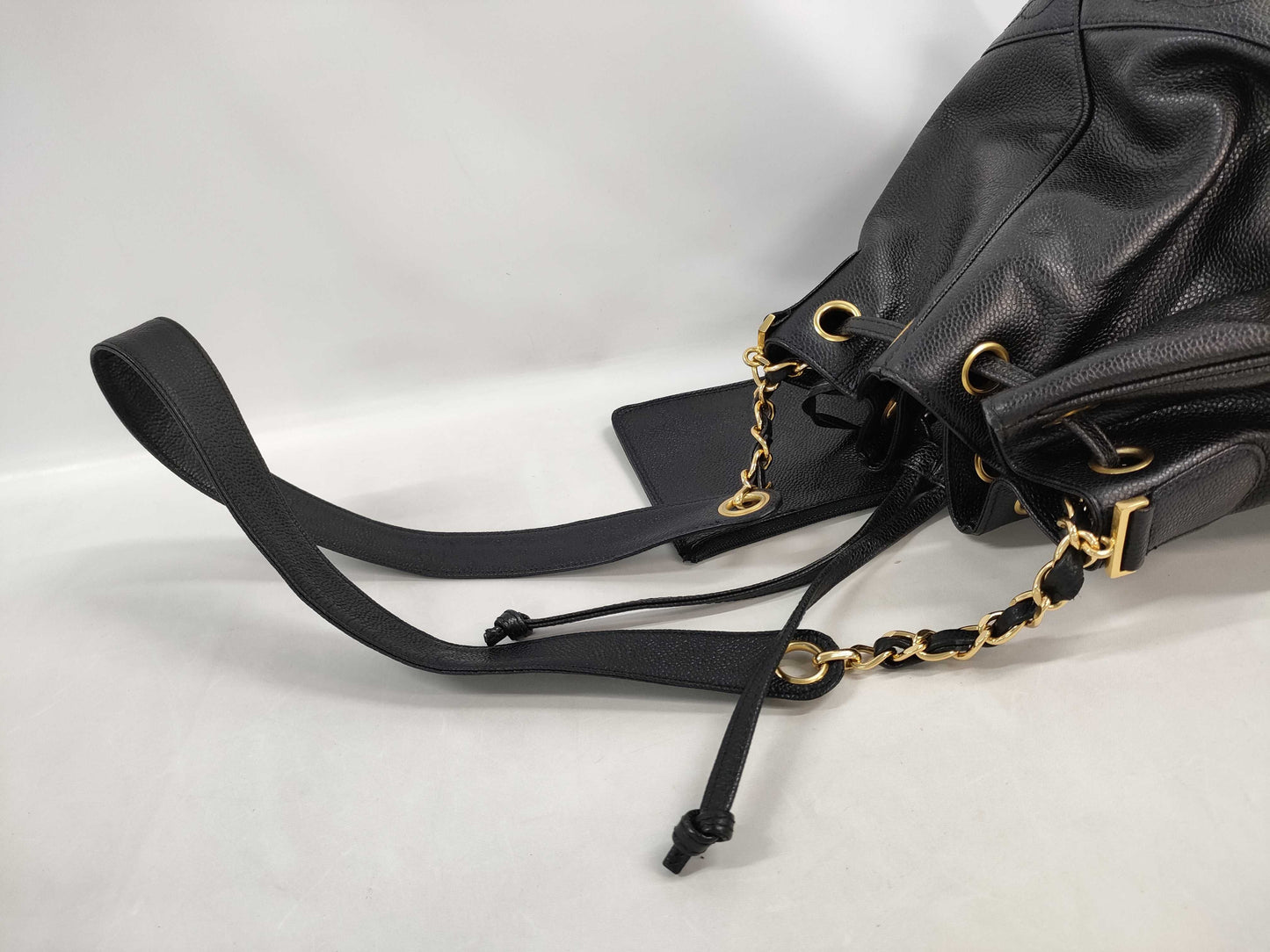 CHANEL Drawstring Caviar Skin Shoulder Bag, No. 4
