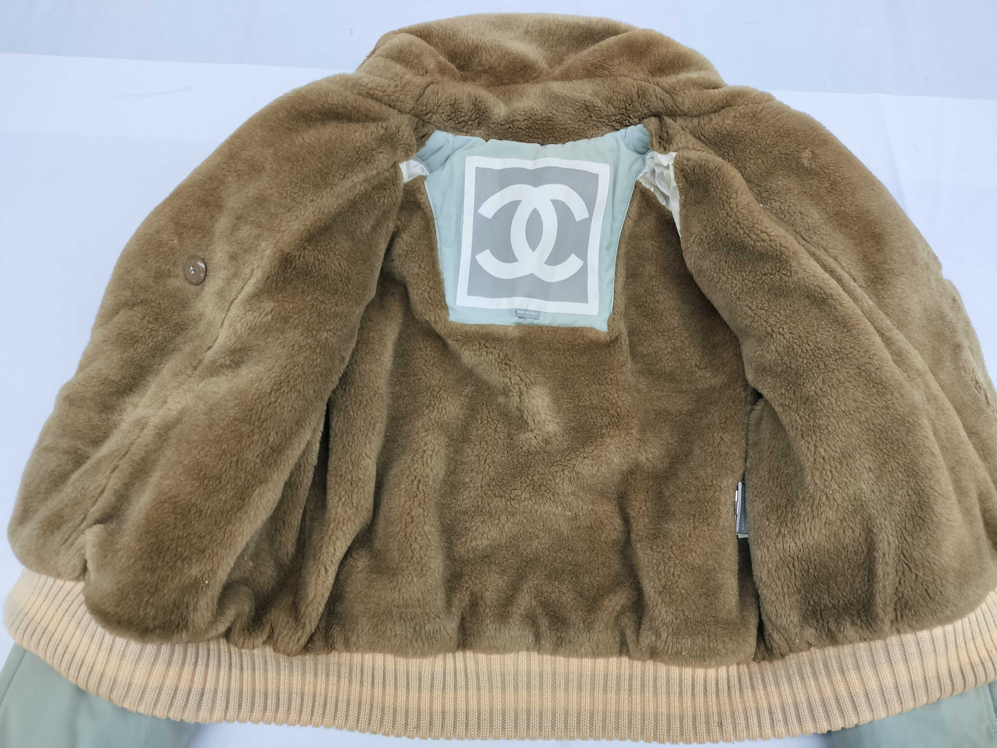 CHANEL CHANEL Boa Coat Blouson Light Green 01A 42 Jacket