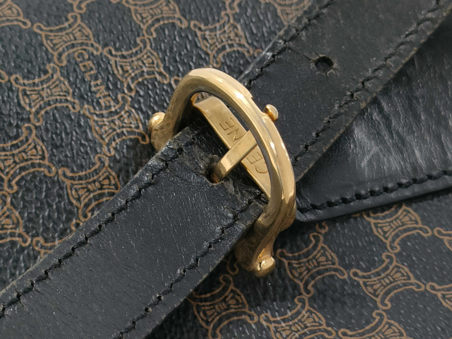 CELINE Black Macadam Handbag