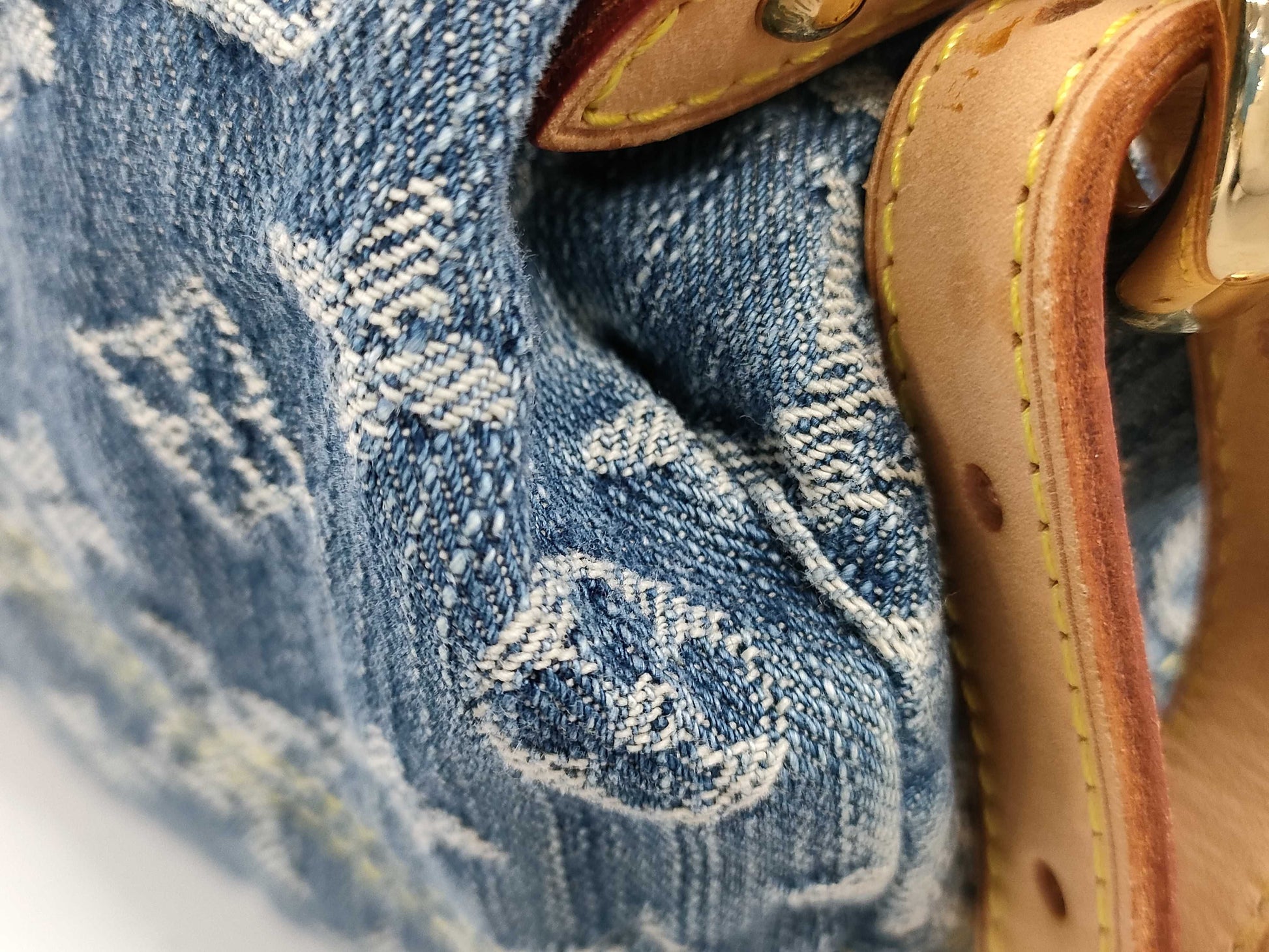 LOUIS VUITTON Monogram Denim Sac Ado PM Backpack M95057 CA0066