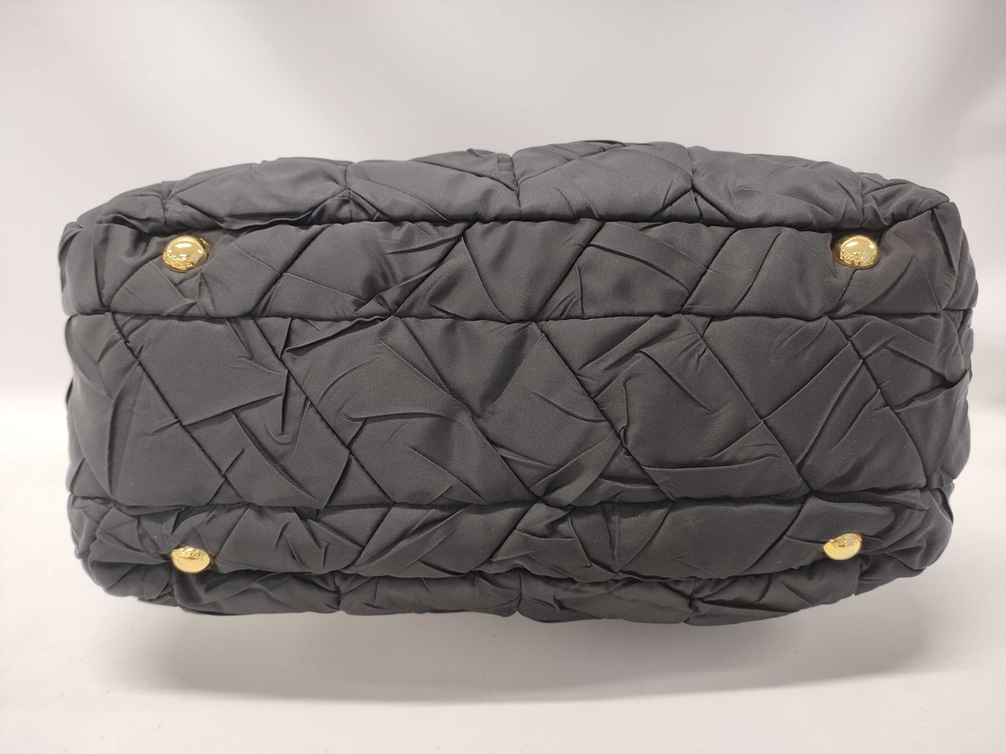 PRADA Chain Handbag Black Gathered Handbag
