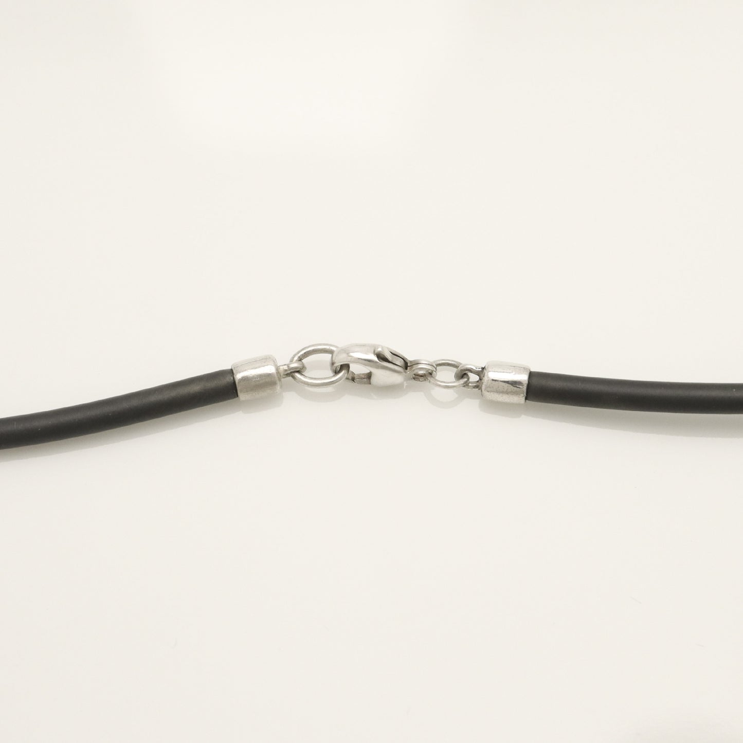 Tiffany & Co. Atlas Bar Rubber Cord Necklace, 925 Sterling Silver, Weight: 15.31g