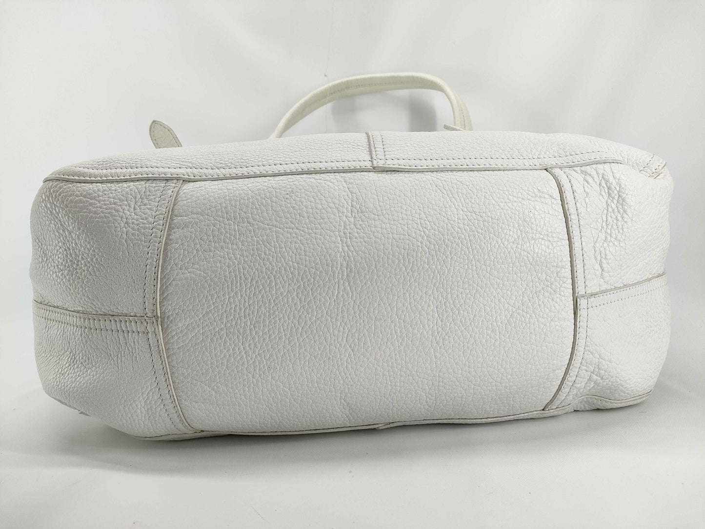 PRADA Prada White Tote Bag Vitello Dino Leather Tote Bag