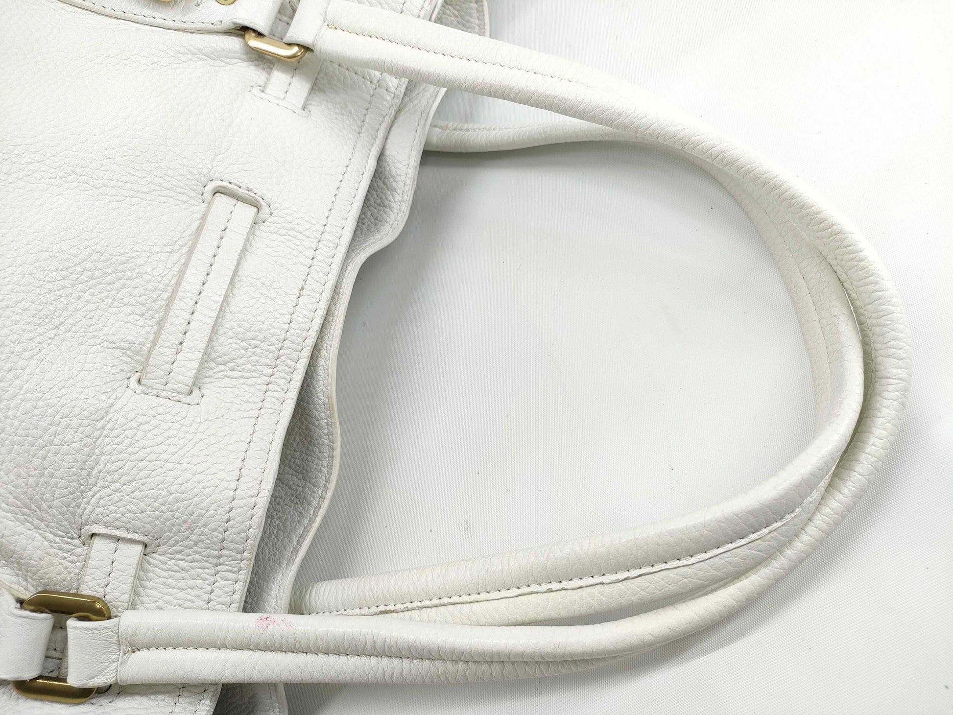 PRADA Prada White Tote Bag Vitello Dino Leather Tote Bag