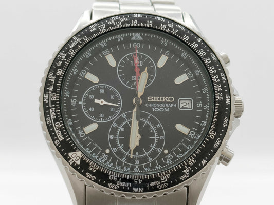 SEIKO 7T92-0CF0 520433 Quartz Black Dial Men's Watch