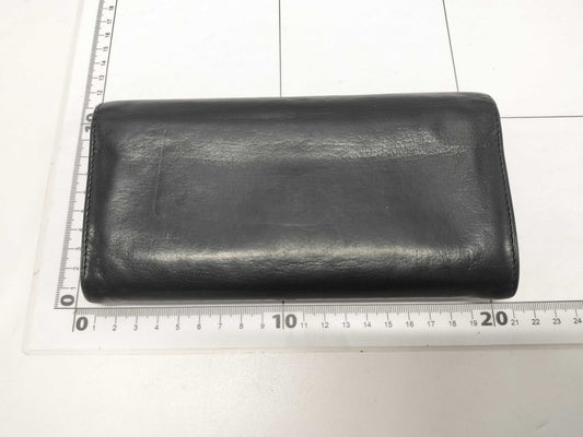 CHANEL CHANEL Long Wallet Lucky Flower Coco Mark Black Leather Wallet